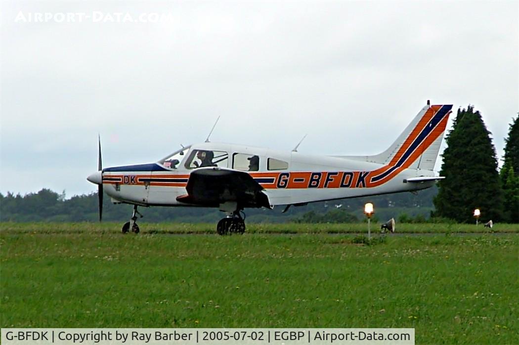 G-BFDK, 1977 Piper PA-28-161 Cherokee Warrior II C/N 28-7816010, Piper PA-28-161 Warrior II [28-7816010] Kemble~G 02/07/2005
