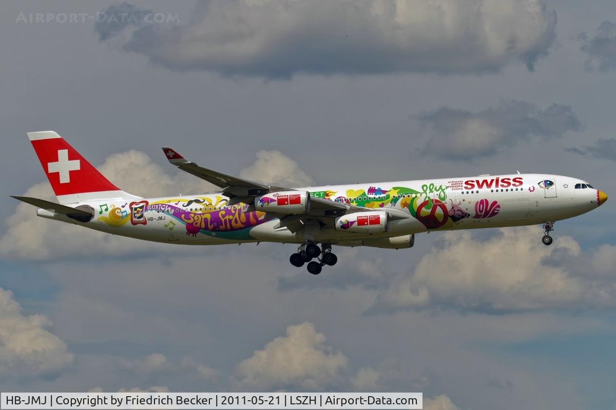 HB-JMJ, 1996 Airbus A340-313X C/N 150, on final RW14
