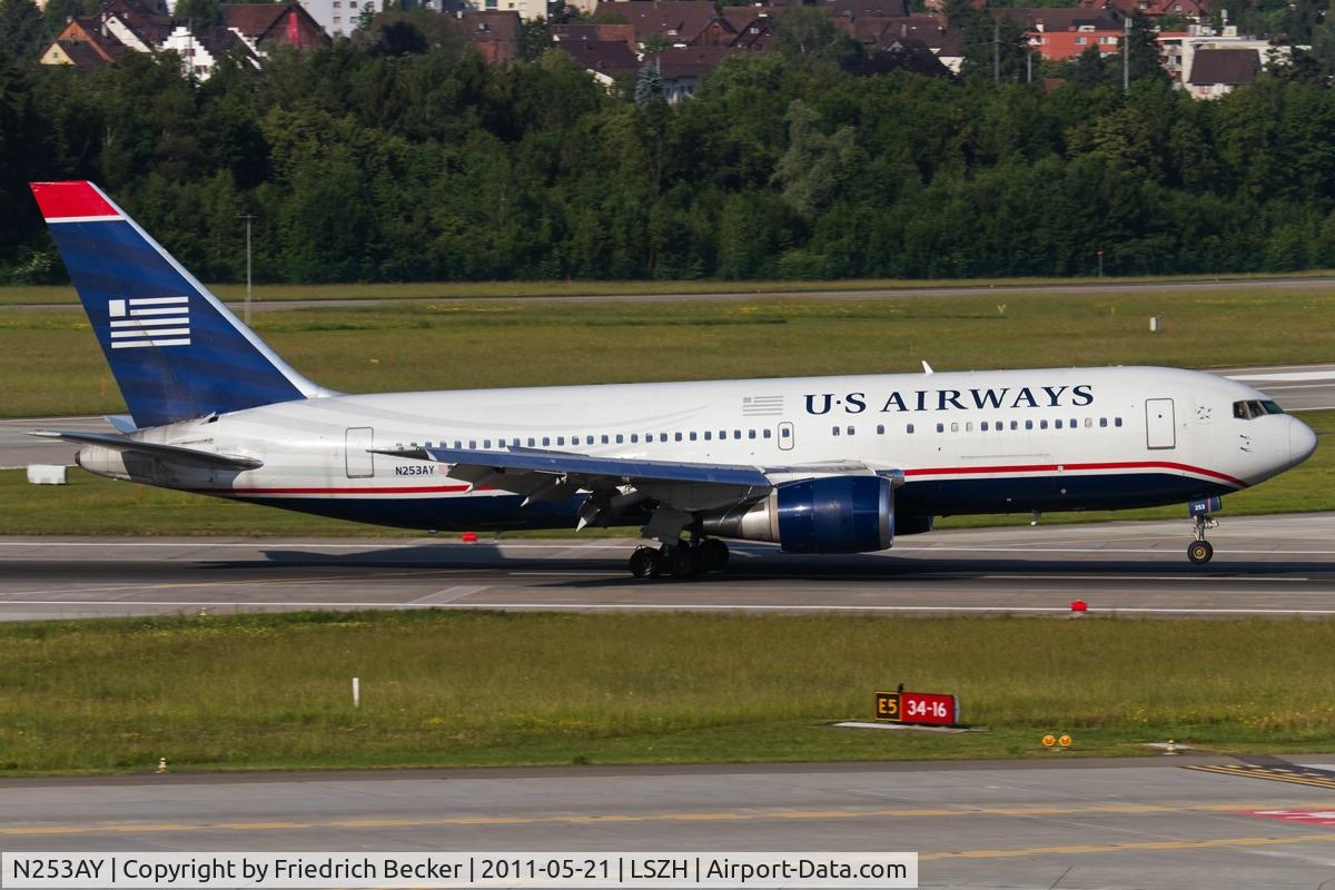 N253AY, 1990 Boeing 767-2B7 C/N 24894, decelerating after touchdown