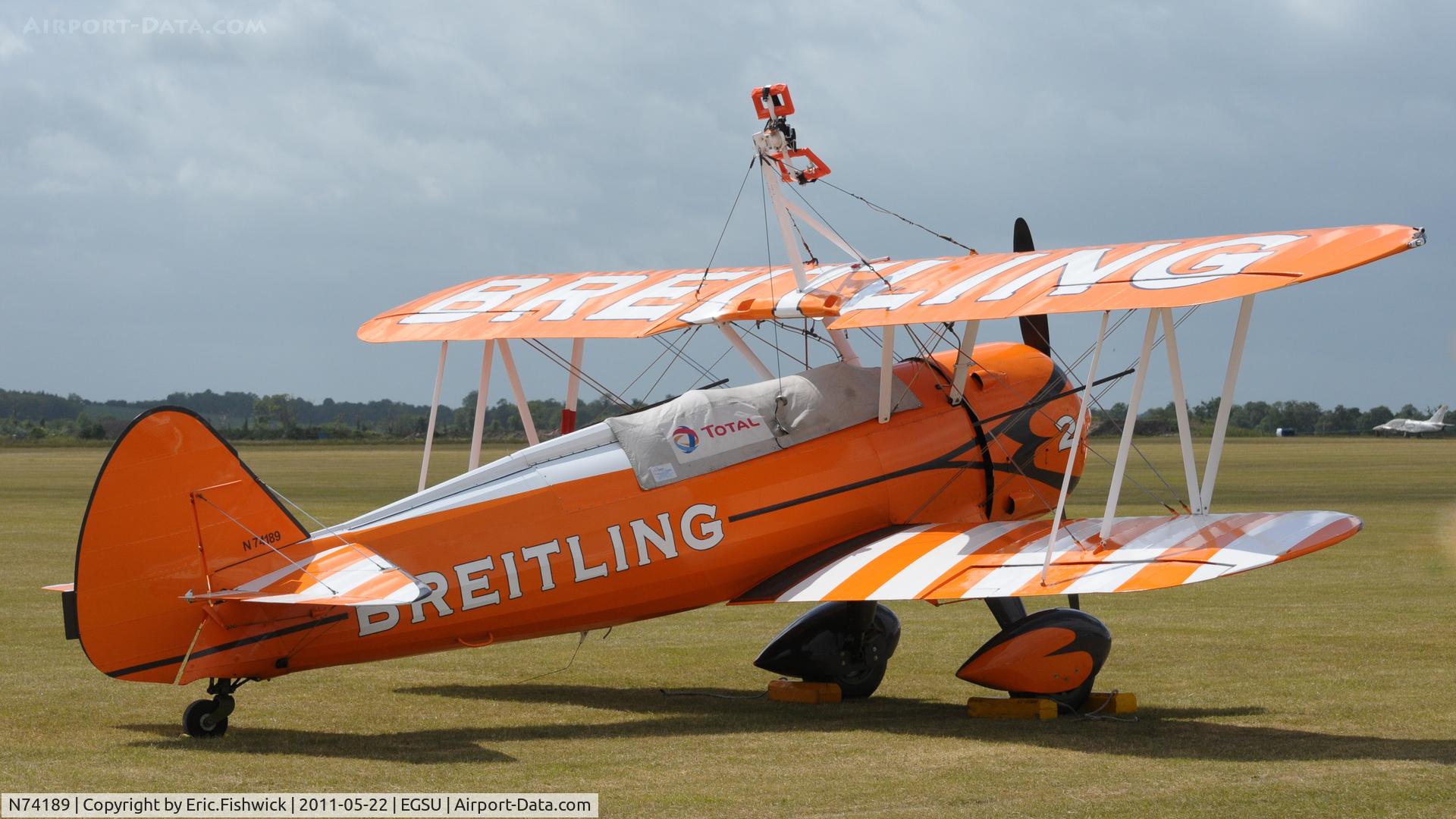 N74189, 1941 Boeing PT-17/R985 Kaydet (A75N1) C/N 75-717, 2. N74189 at Duxford's Spring Air Show, May 2011