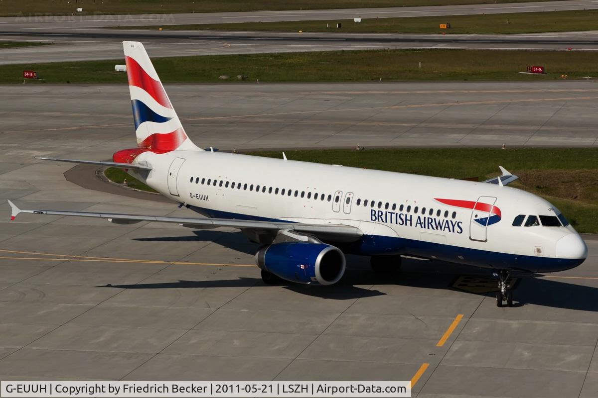 G-EUUH, 2002 Airbus A320-232 C/N 1665, entering the gate