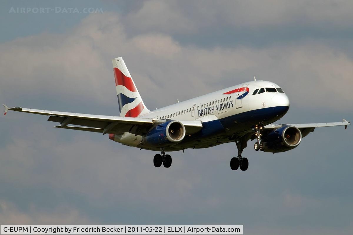 G-EUPM, 2000 Airbus A319-131 C/N 1258, on final RW24