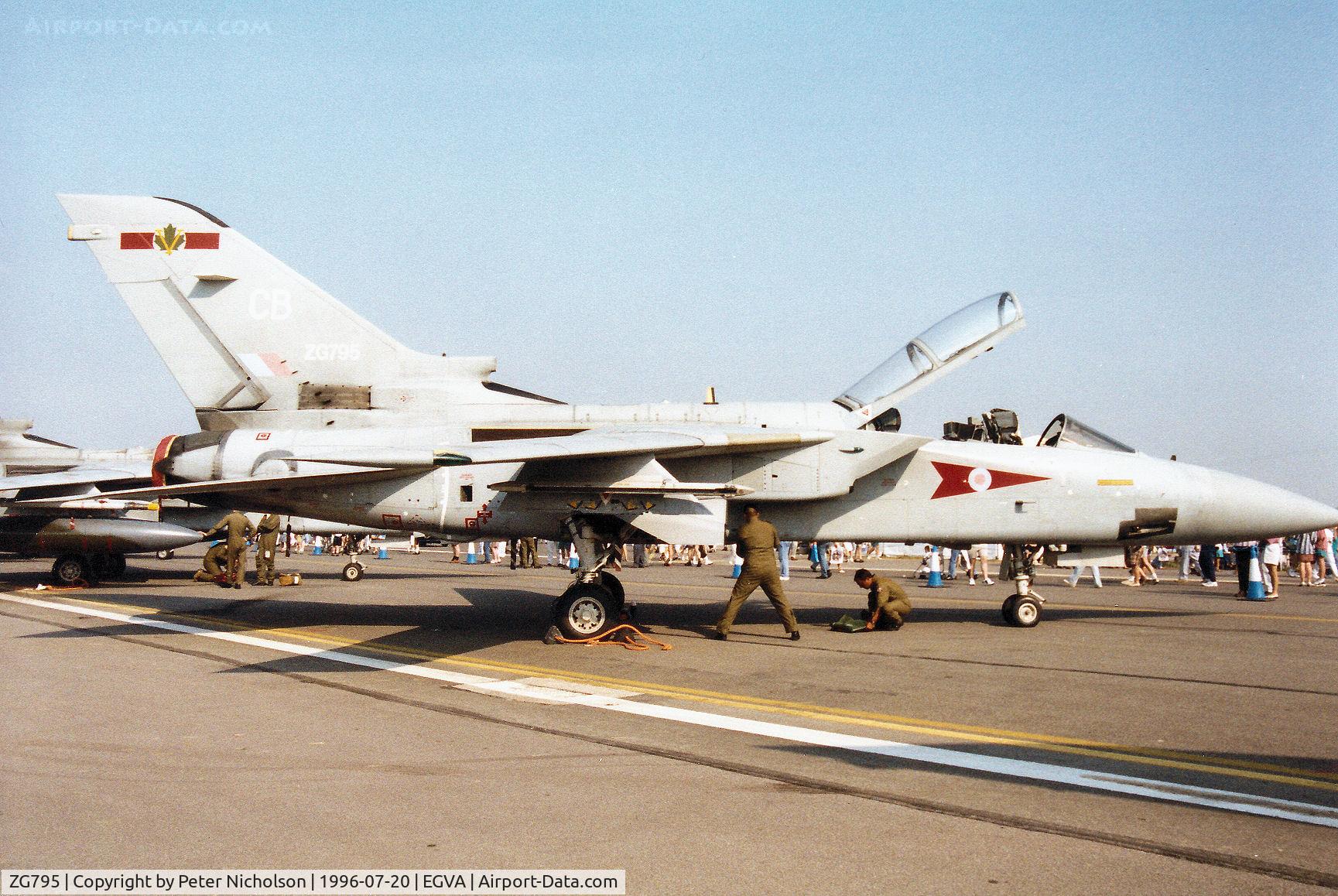 ZG795, Panavia Tornado F.3 C/N 917/AS143/3458, Tornado F.3 of 5 Squadron at RAF Coningsby on display at the 1996 Royal Intnl Air Tattoo at RAF Fairford.