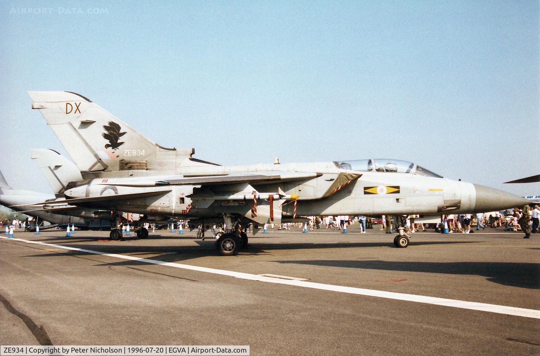 ZE934, 1989 Panavia Tornado F.3 C/N 3362, Tornado F.3 of 11 Squadron at RAF Leeming on display at the 1996 Royal Intnl Air Tattoo at RAFR Fairford.
