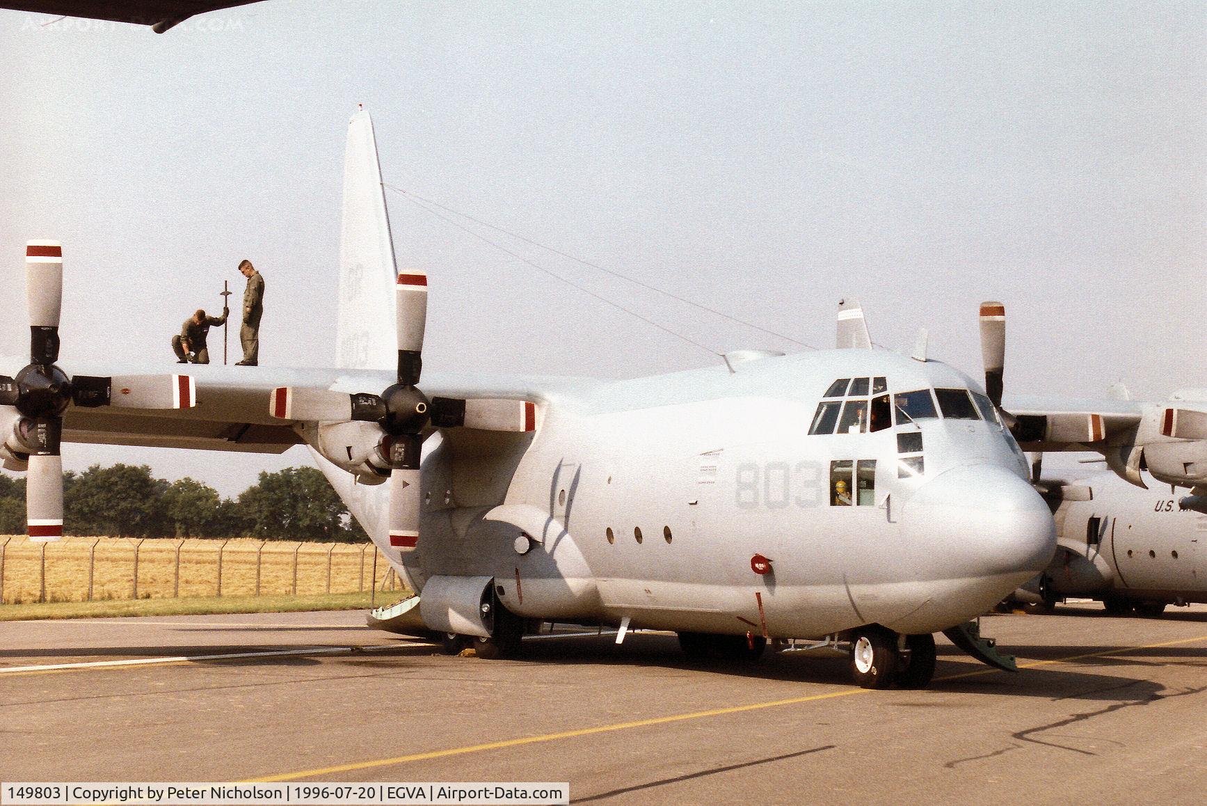 149803, 1962 Lockheed KC-130F Hercules C/N 282-3694, KC-130F Hercules of Marine Aerial Refueler Transport Training Squadron 253  (VMGRT-253) on display at the 1996 Royal Intnl Air Tattoo at RAF Fairford.
