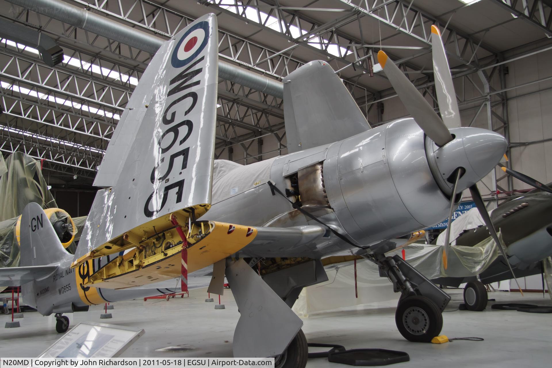 N20MD, 1952 Hawker Sea Fury T.20 C/N 41H/636070, In restoration Hangar