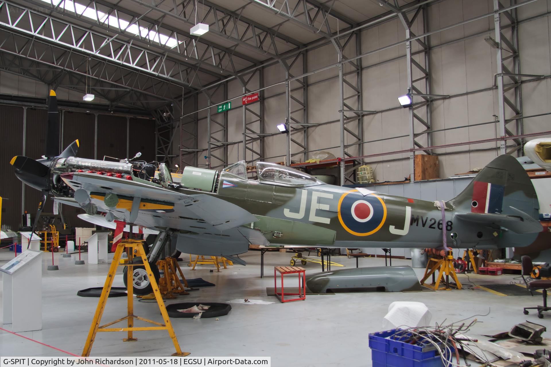 G-SPIT, 1944 Supermarine 379 Spitfire FR.XIV C/N 6S/649205, In restoration Hangar