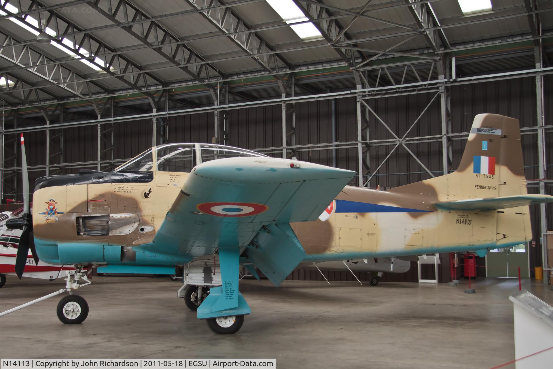 N14113, 1951 North American T-28A Fennec C/N 81-1, In restoration Hangar