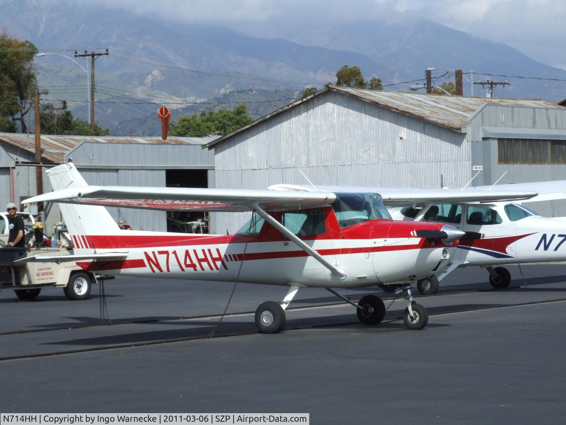 N714HH, 1977 Cessna 150M C/N 15079185, Cessna 150M at Santa Paula airport during the Aviation Museum of Santa Paula open Sunday