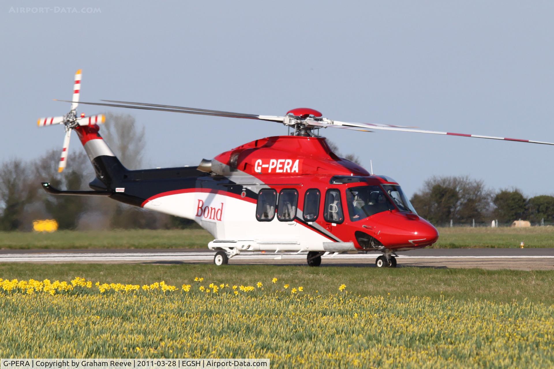 G-PERA, 2010 AgustaWestland AW-139 C/N 31322, Just landed.