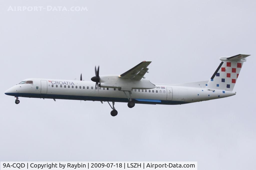 9A-CQD, 2009 De Havilland Canada DHC-8-402Q Dash 8 C/N 4260, morning arrival at ZRH