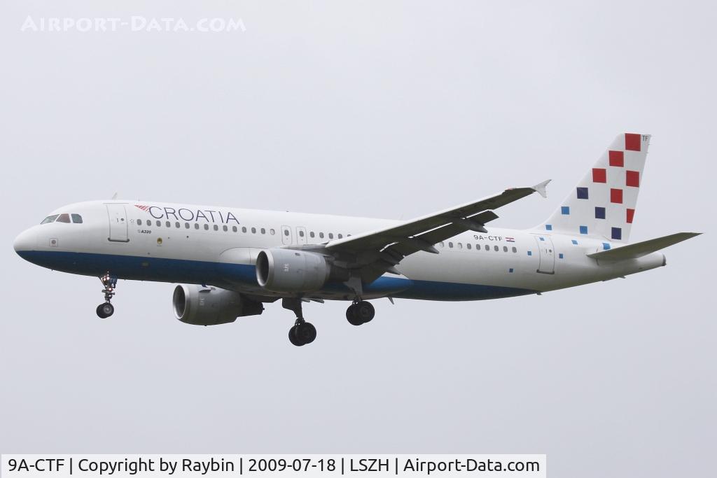 9A-CTF, 1991 Airbus A320-211 C/N 258, morning arrival at ZRH