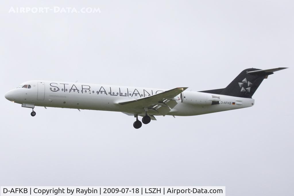 D-AFKB, 1994 Fokker 100 (F-28-0100) C/N 11527, Contact Air, flying for Lufthansa Regional