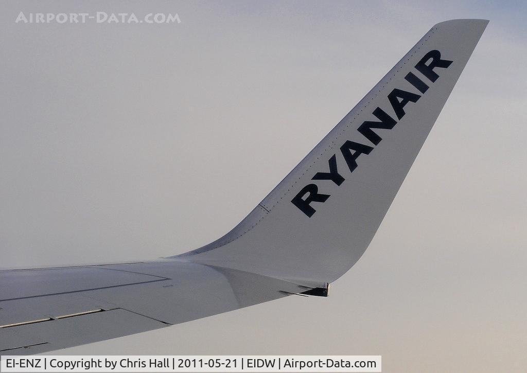 EI-ENZ, 2011 Boeing 737-8AS C/N 40308, over the Irish Sea en route from Liverpool to Dublin