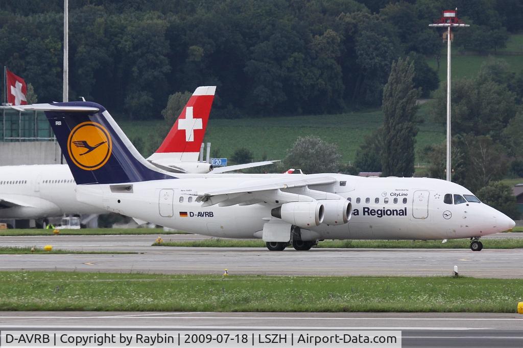 D-AVRB, 1994 British Aerospace Avro 146-RJ85 C/N E.2253, Avro-146, the most common type at ZRH