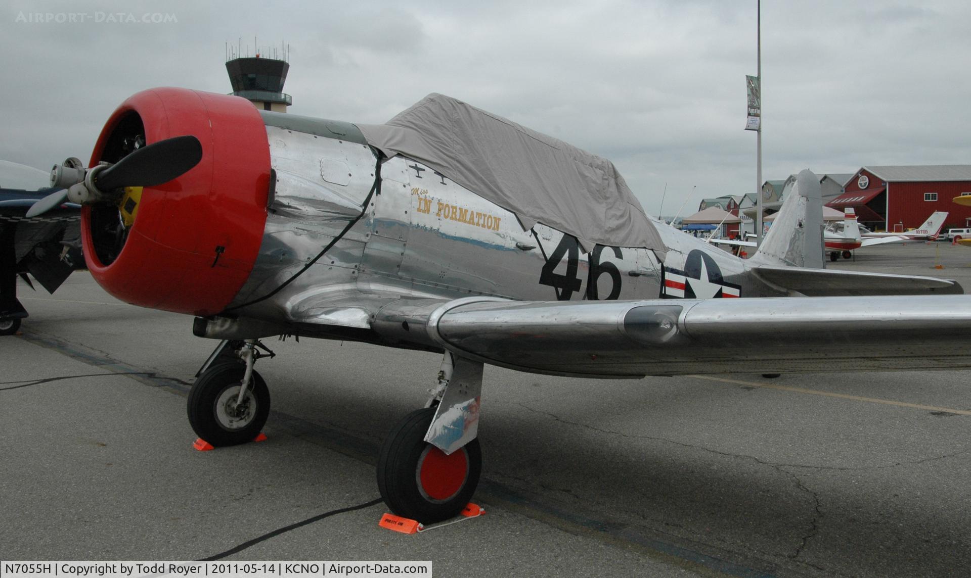 N7055H, North American AT-6C C/N 88-12150, on display at Chino