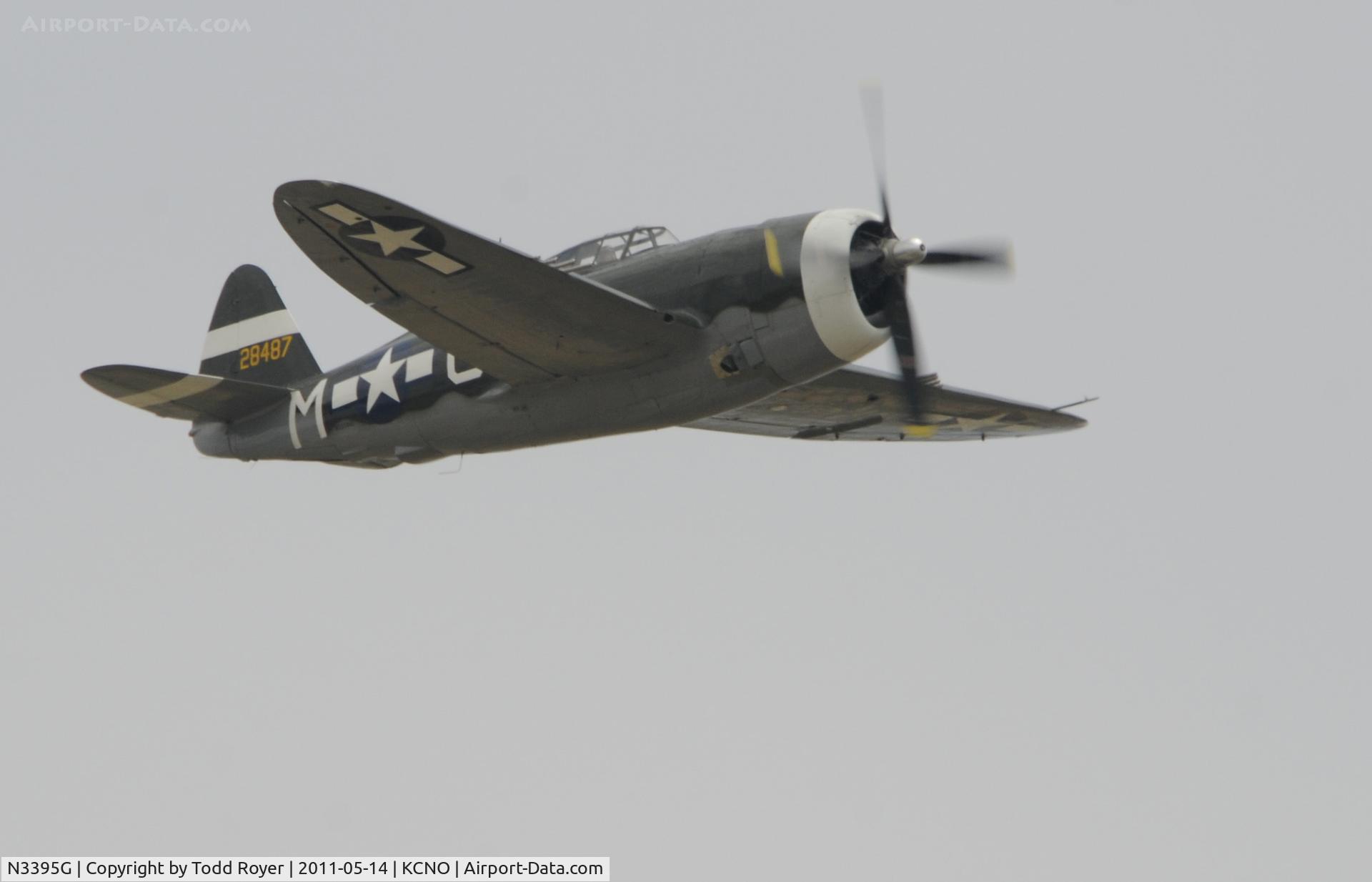 N3395G, 1942 Republic P-47G-15-CU Thunderbolt C/N 42-25254, Flight display at Chino