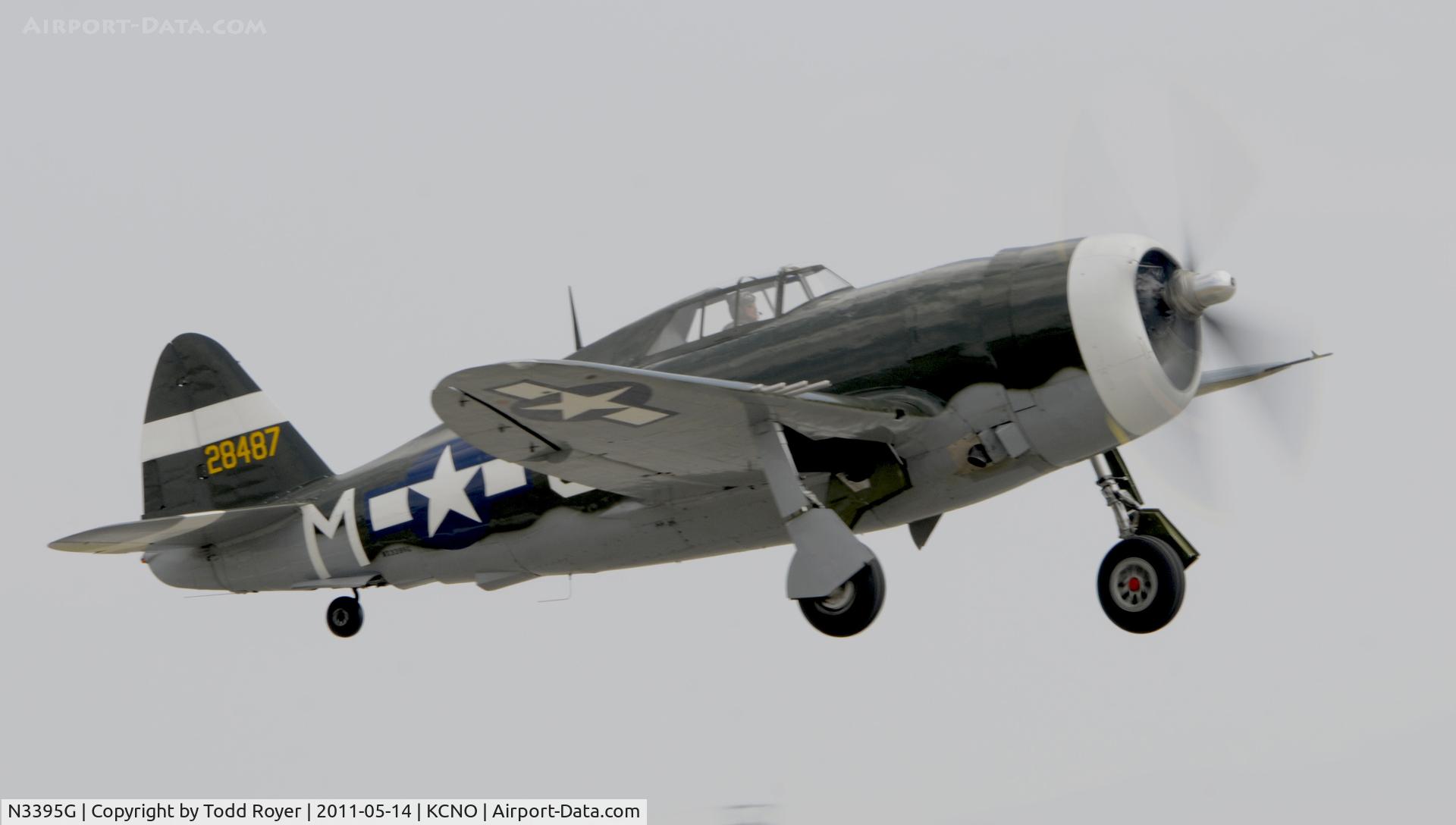 N3395G, 1942 Republic P-47G-15-CU Thunderbolt C/N 42-25254, Take off at Chino