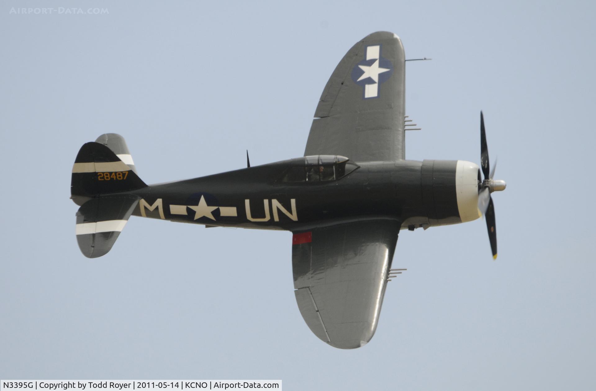 N3395G, 1942 Republic P-47G-15-CU Thunderbolt C/N 42-25254, Flight display at Chino