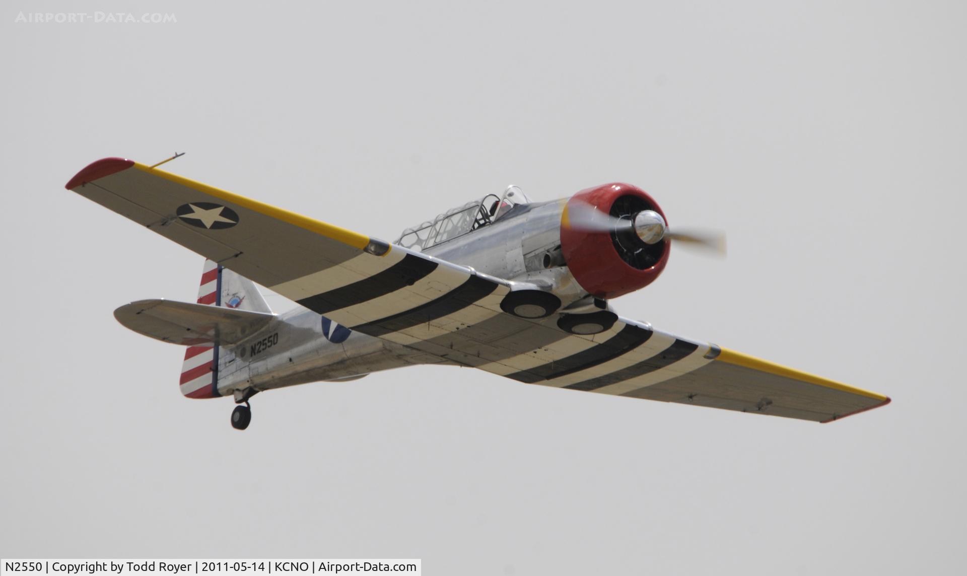 N2550, 1985 North American SNJ-5 Texan C/N 43683, On flight display at Chino