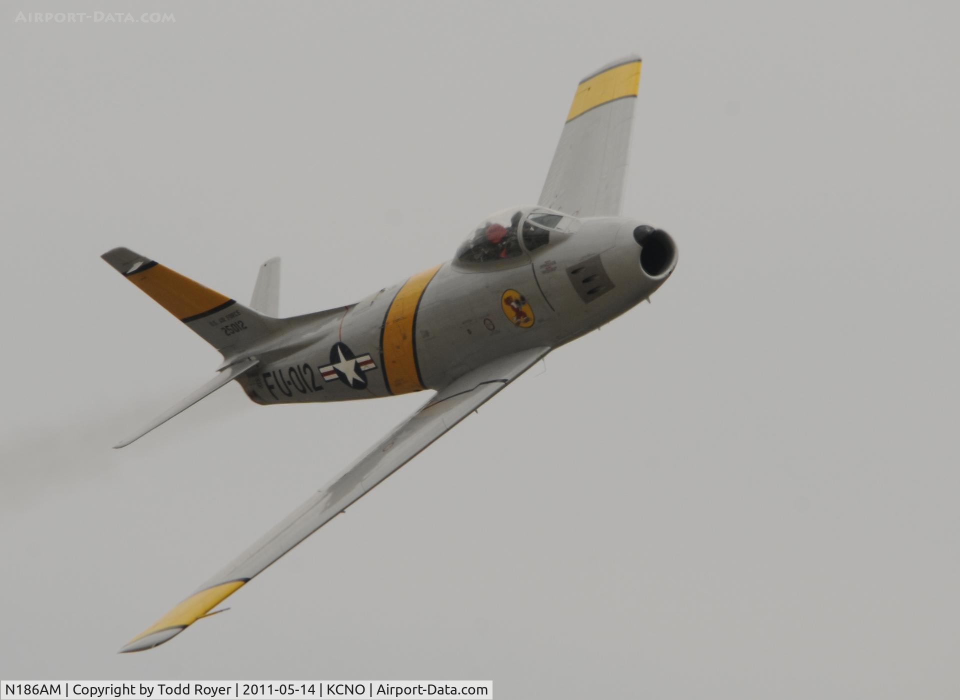 N186AM, 1952 North American F-86F Sabre C/N 191-708, Chino Airshow 2011