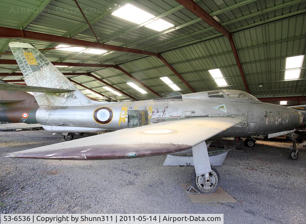 53-6536, 1953 Republic F-84F-61-RE Thunderstreak C/N 3/1956, Preserved @ Albert Museum in basic French Air Force c/s with also Belgium Air Force c/s... Ex. BAF as FU-76