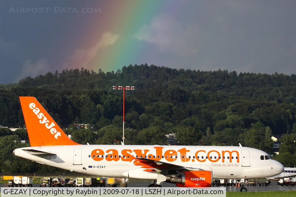 G-EZAY, 2006 Airbus A319-111 C/N 2827, Under the rainbow