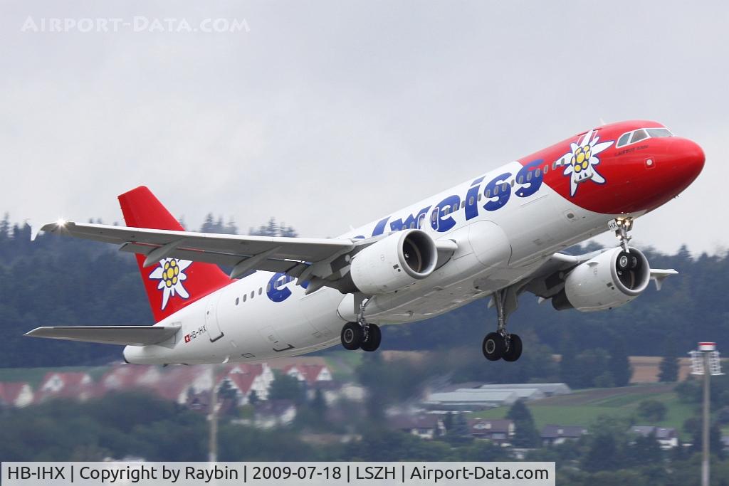HB-IHX, 1998 Airbus A320-214 C/N 0942, Leaving ZRH for another holiday flight