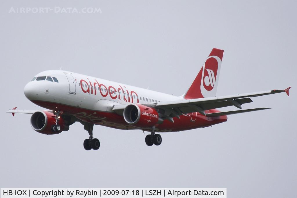 HB-IOX, 2008 Airbus A319-112 C/N 3604, Air Berlin with swiss reg