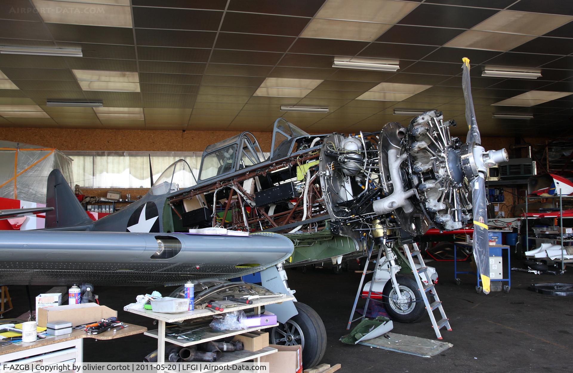 F-AZGB, Canadian Car & Foundry Harvard Mk.4 C/N CCF4-175, under maintenance at Darois airfield