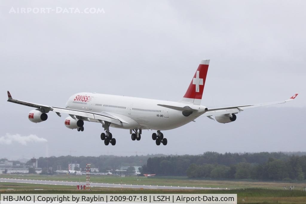 HB-JMO, 1997 Airbus A340-313 C/N 179, landing rwy 16