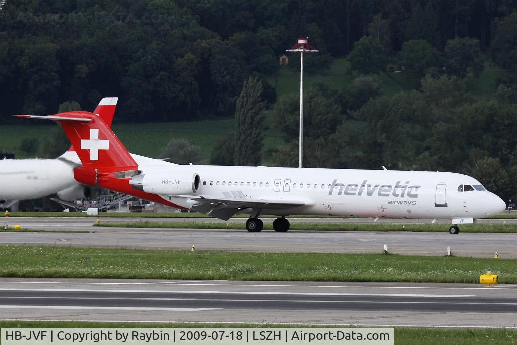 HB-JVF, 1993 Fokker 100 (F-28-0100) C/N 11466, Taxiing to dock A
