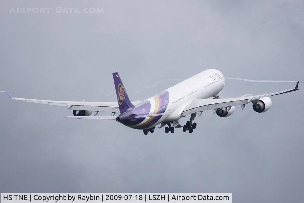 HS-TNE, 2005 Airbus A340-642 C/N 719, Early afternoon flight with nice moisture effects