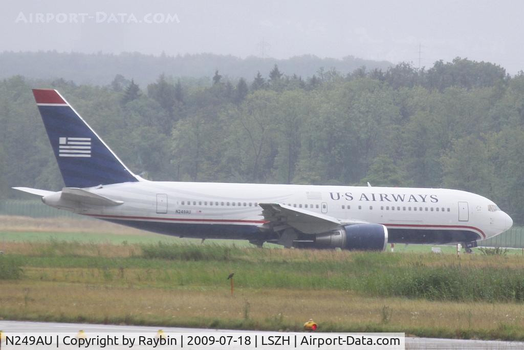 N249AU, 1987 Boeing 767-201 C/N 23901, holding near rwy 18