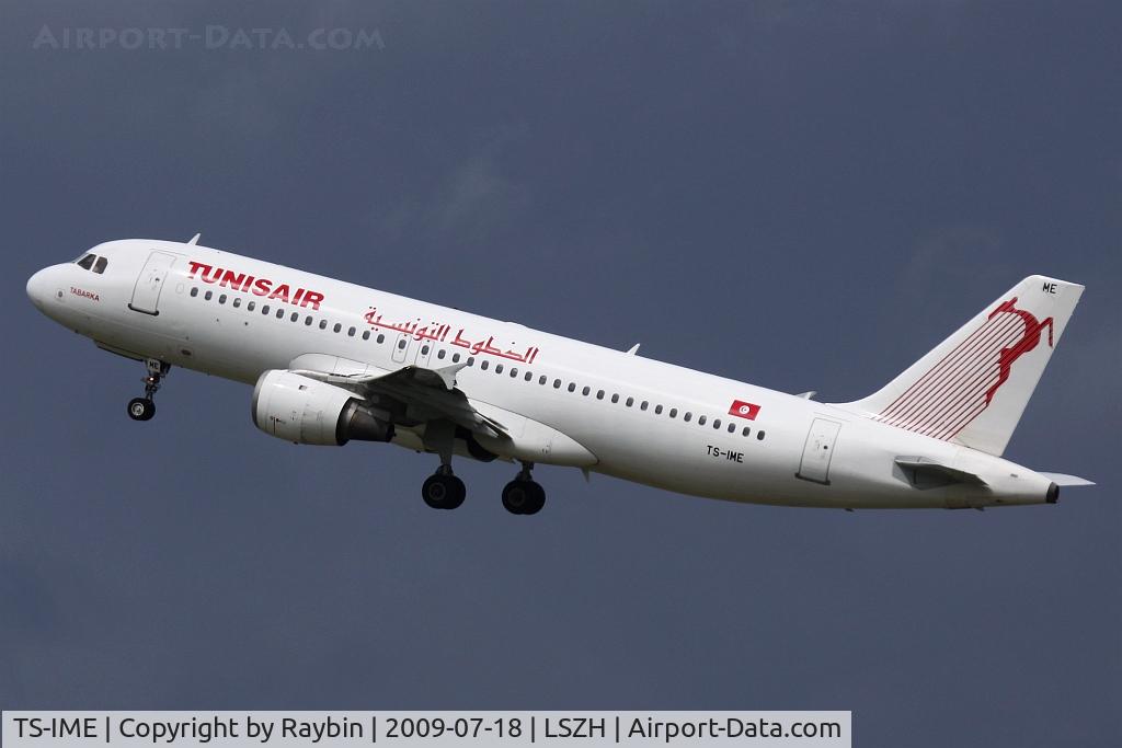 TS-IME, 1990 Airbus A320-211 C/N 123, escaping from the bad weather
