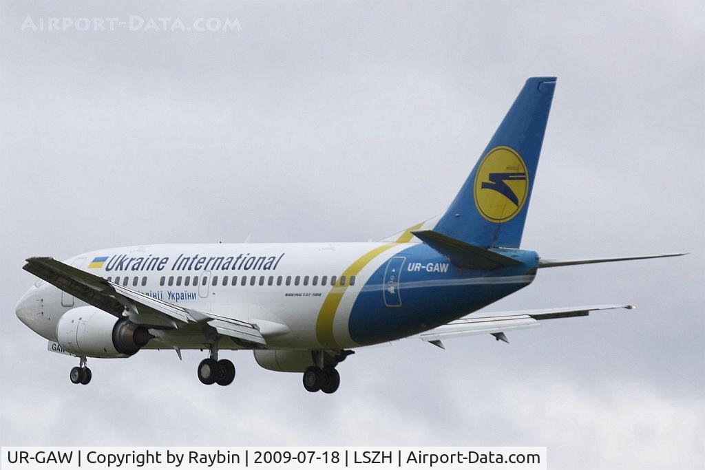 UR-GAW, 1991 Boeing 737-5Y0 C/N 24898, morning arrival from Kiev