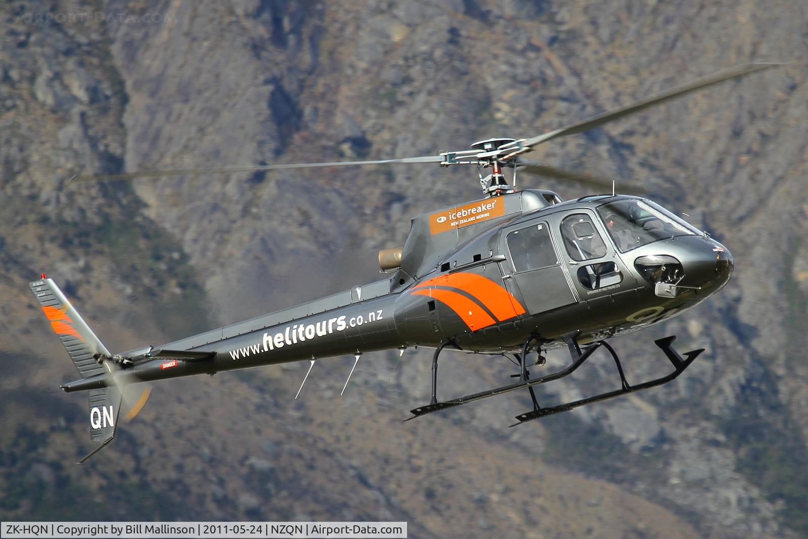 ZK-HQN, Aerospatiale AS-350BA Ecureuil C/N 1807, lots of tourist flights...but no snow !