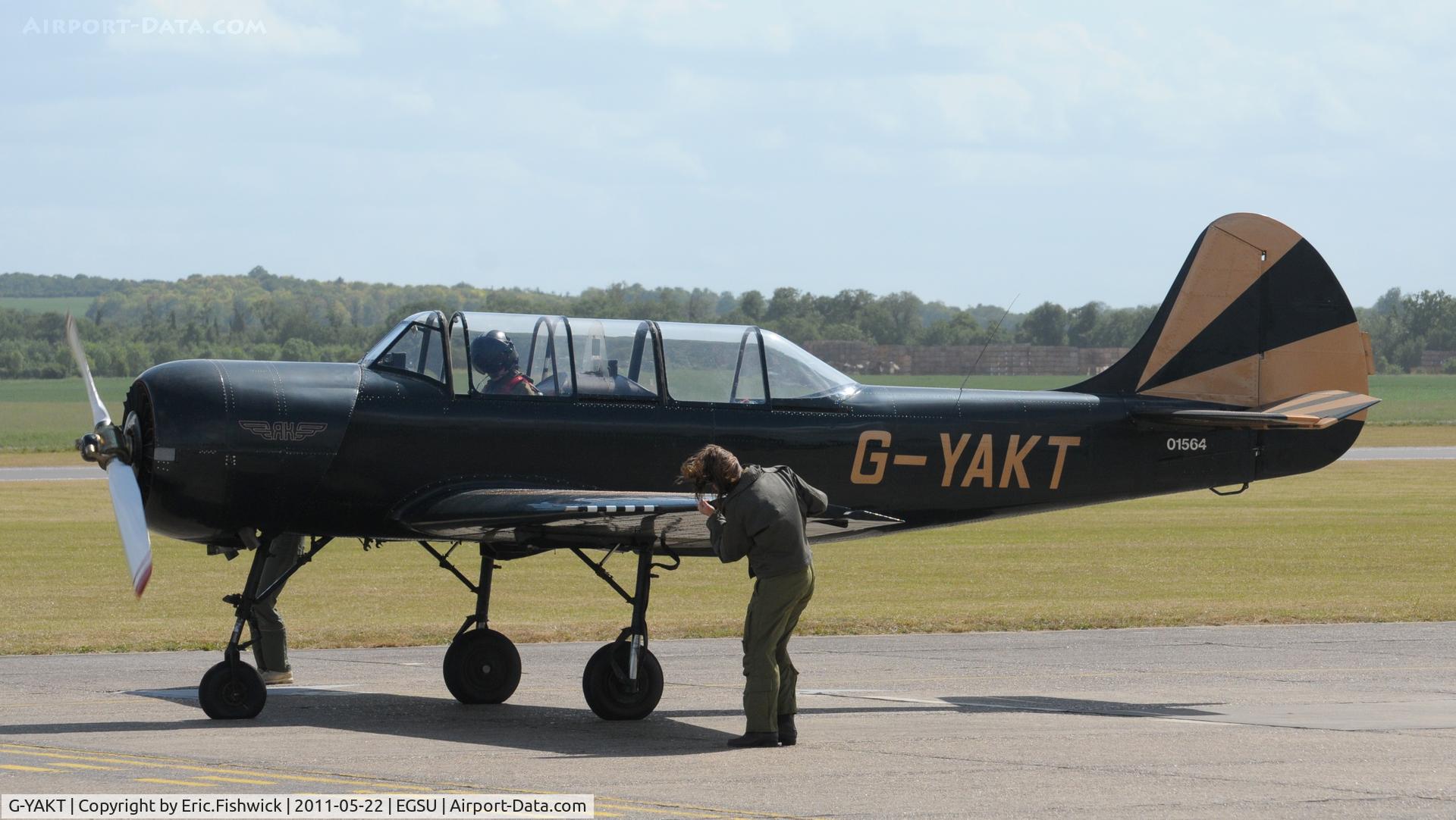 G-YAKT, 1989 Bacau Yak-52 C/N 8910302, 1. G-YAKT at Duxford's Spring Air Show, May 2011