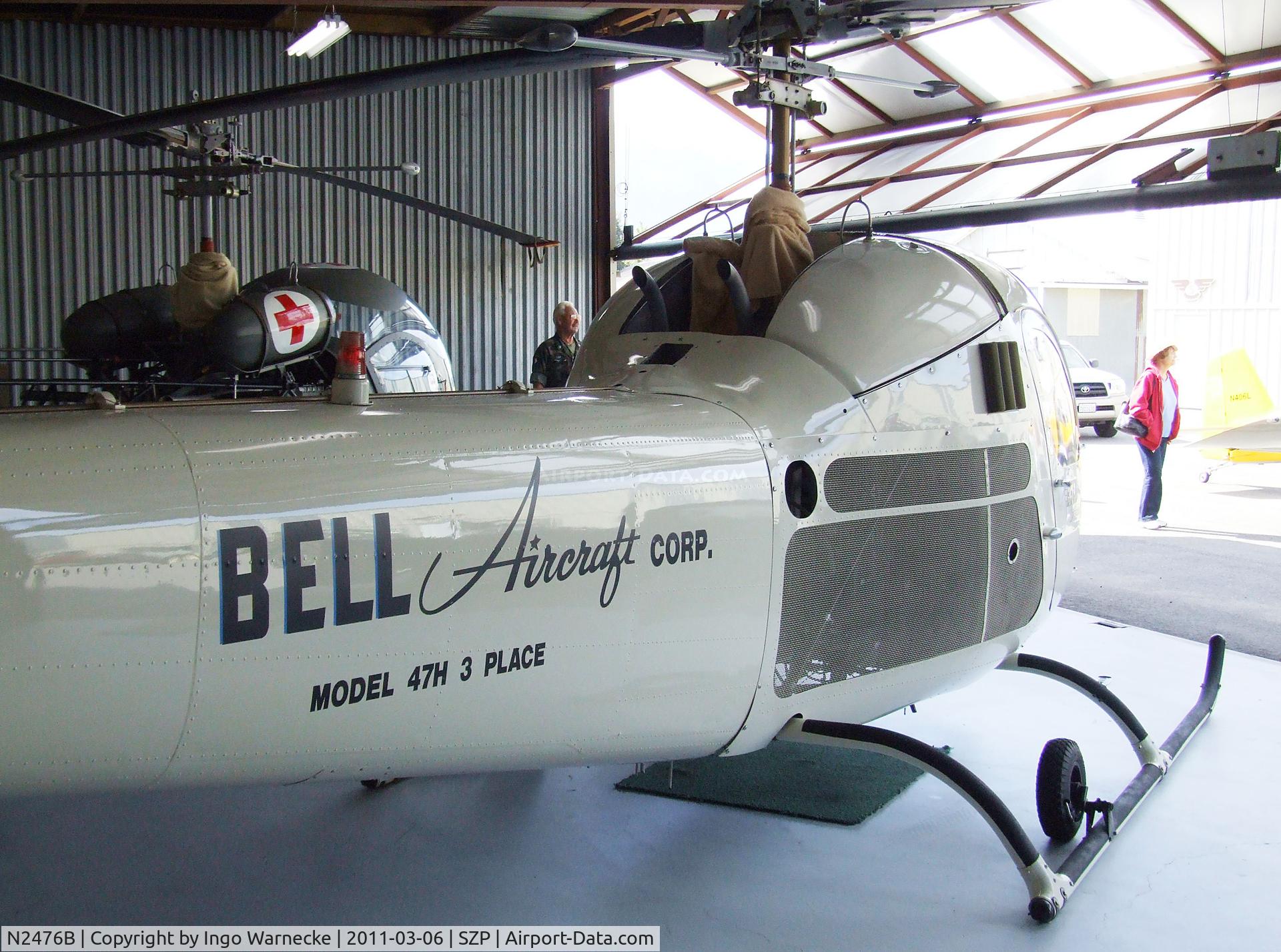 N2476B, 1956 Bell 47H-1 C/N 1365, Bell 47H-1 at Santa Paula airport during the Aviation Museum of Santa Paula open Sunday