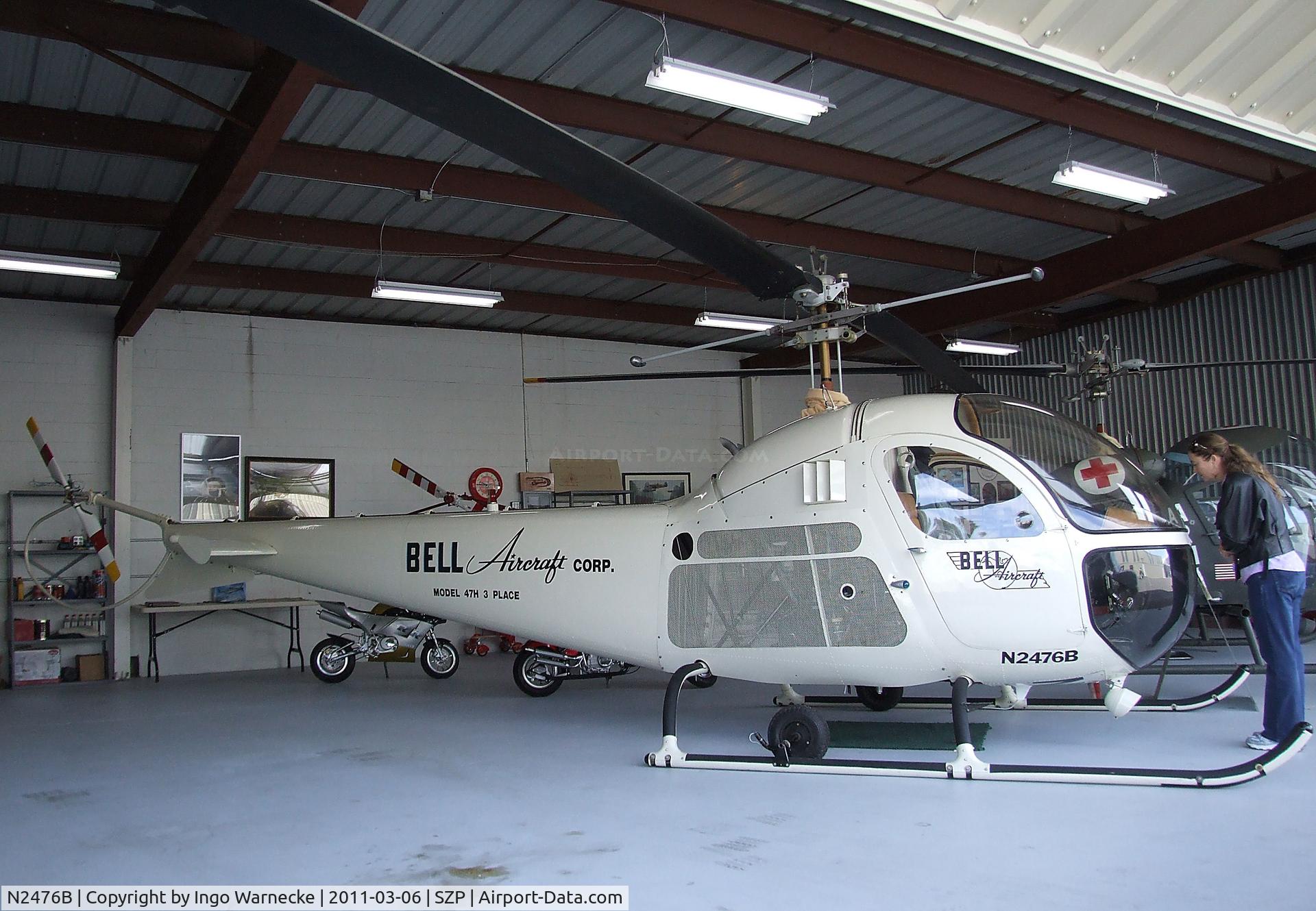 N2476B, 1956 Bell 47H-1 C/N 1365, Bell 47H-1 at Santa Paula airport during the Aviation Museum of Santa Paula open Sunday