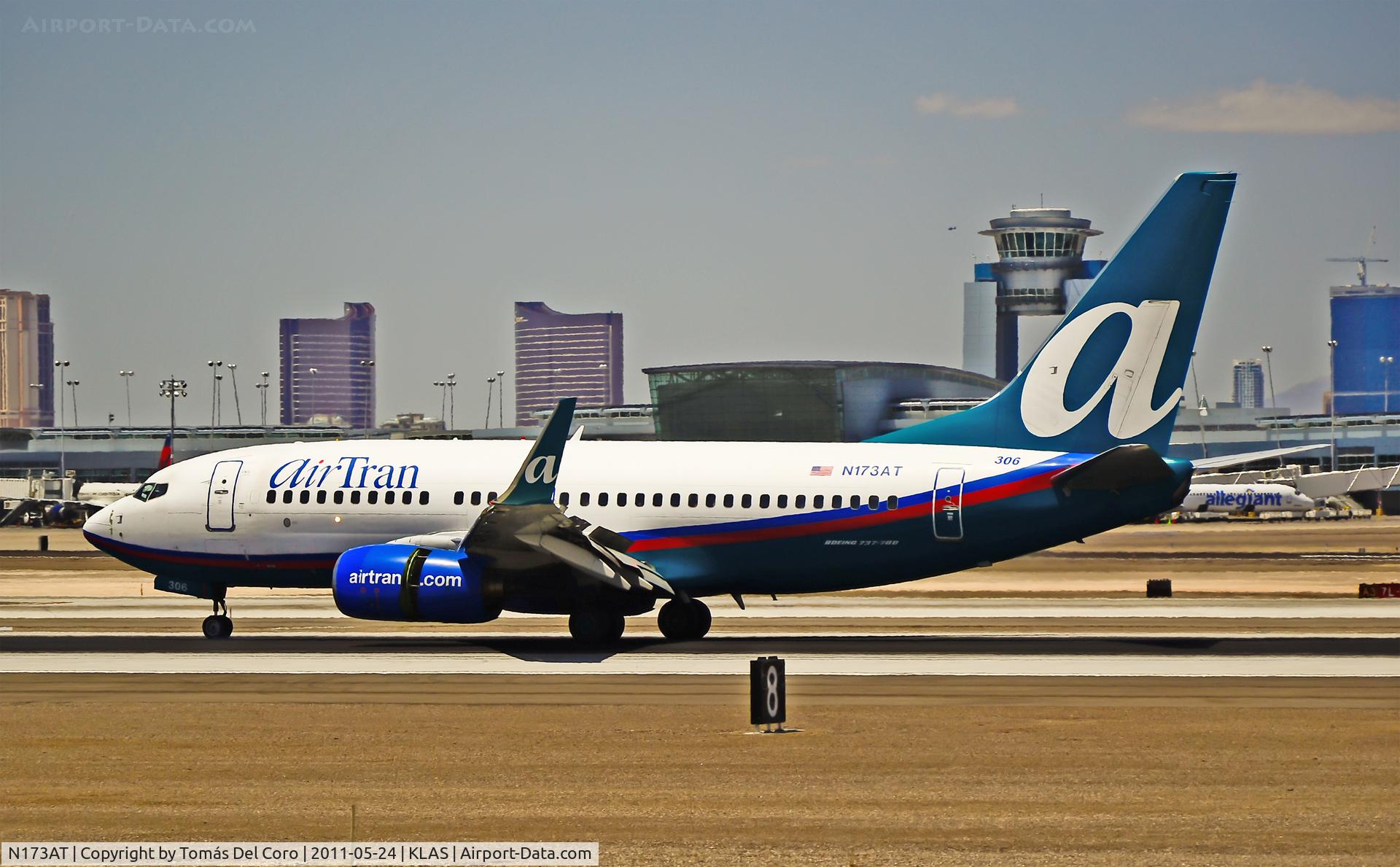 N173AT, 2004 Boeing 737-76N C/N 32661, AirTran Boeing 737-76N N173AT / 306 (cn 32661/1593)

Las Vegas - McCarran International (LAS / KLAS)
USA - Nevada, May 24, 2011
Photo: Tomás Del Coro