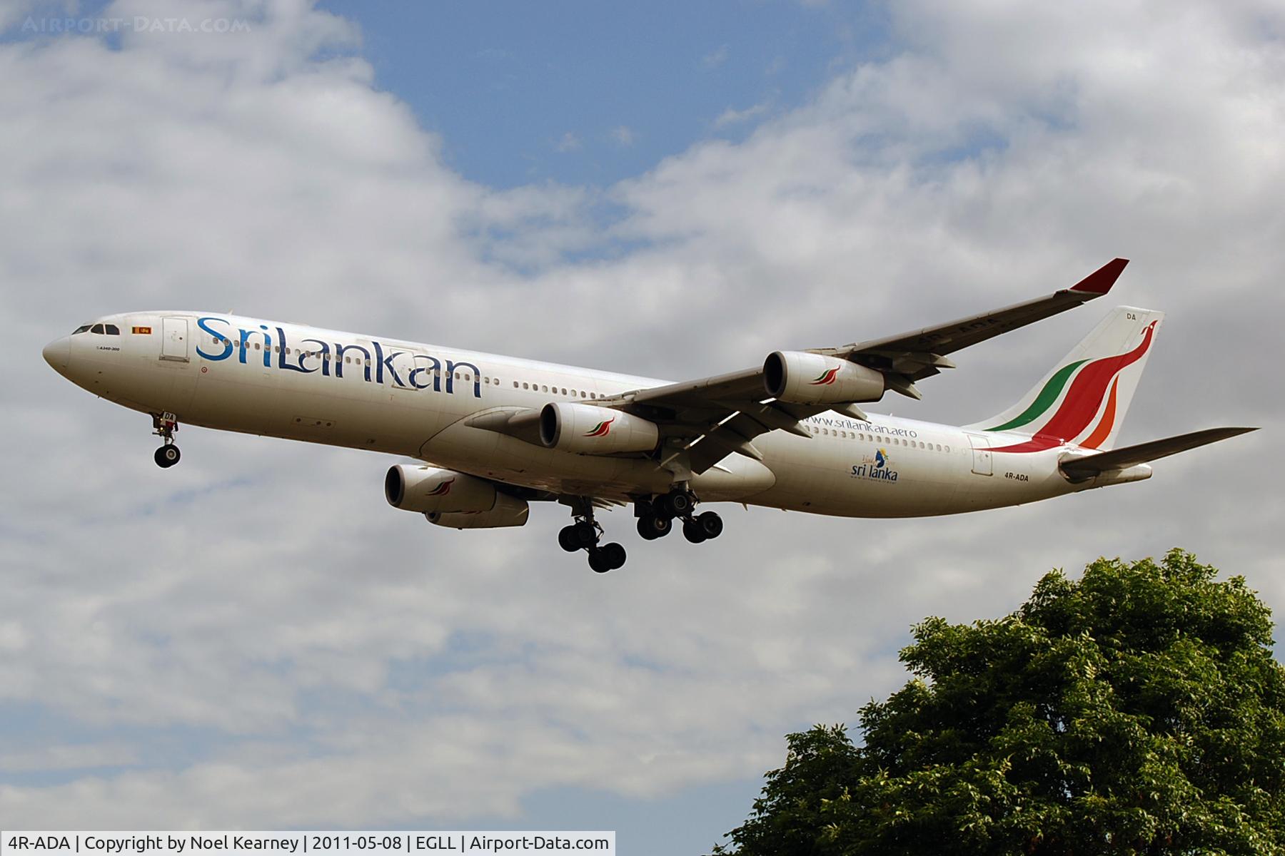 4R-ADA, 1994 Airbus A340-311 C/N 032, Landing 27L at EGLL