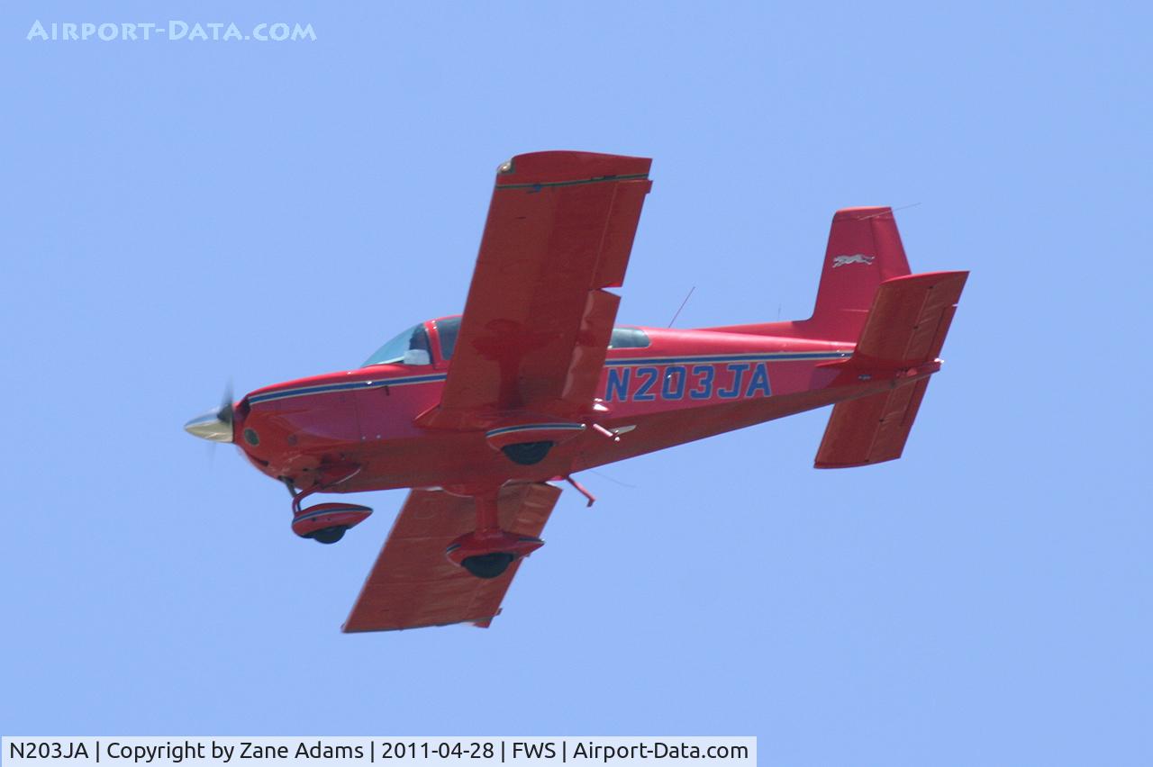 N203JA, Grumman American AA-5A Cheetah C/N AA5A-0474, Landing at Spinks Airport - Fort Worth, TX
