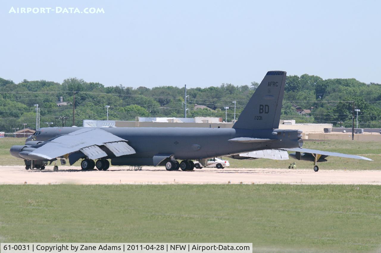 61-0031, 1961 Boeing B-52H Stratofortress C/N 464458, Parked on the taxiway at Navy Fort Worth.