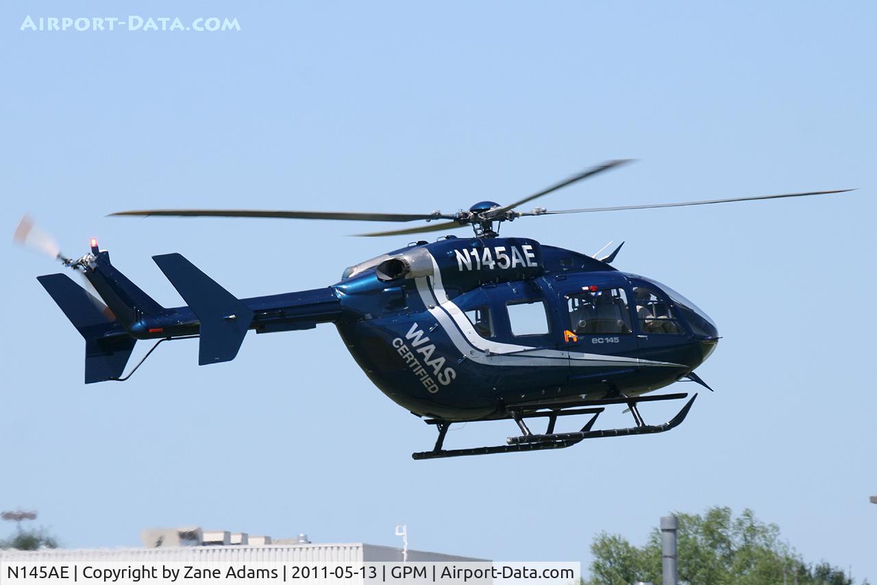 N145AE, 2001 Eurocopter-Kawasaki EC-145 (BK-117C-2) C/N 9005, At Grand Prairie Municipal Airport. A bit of new paint.
