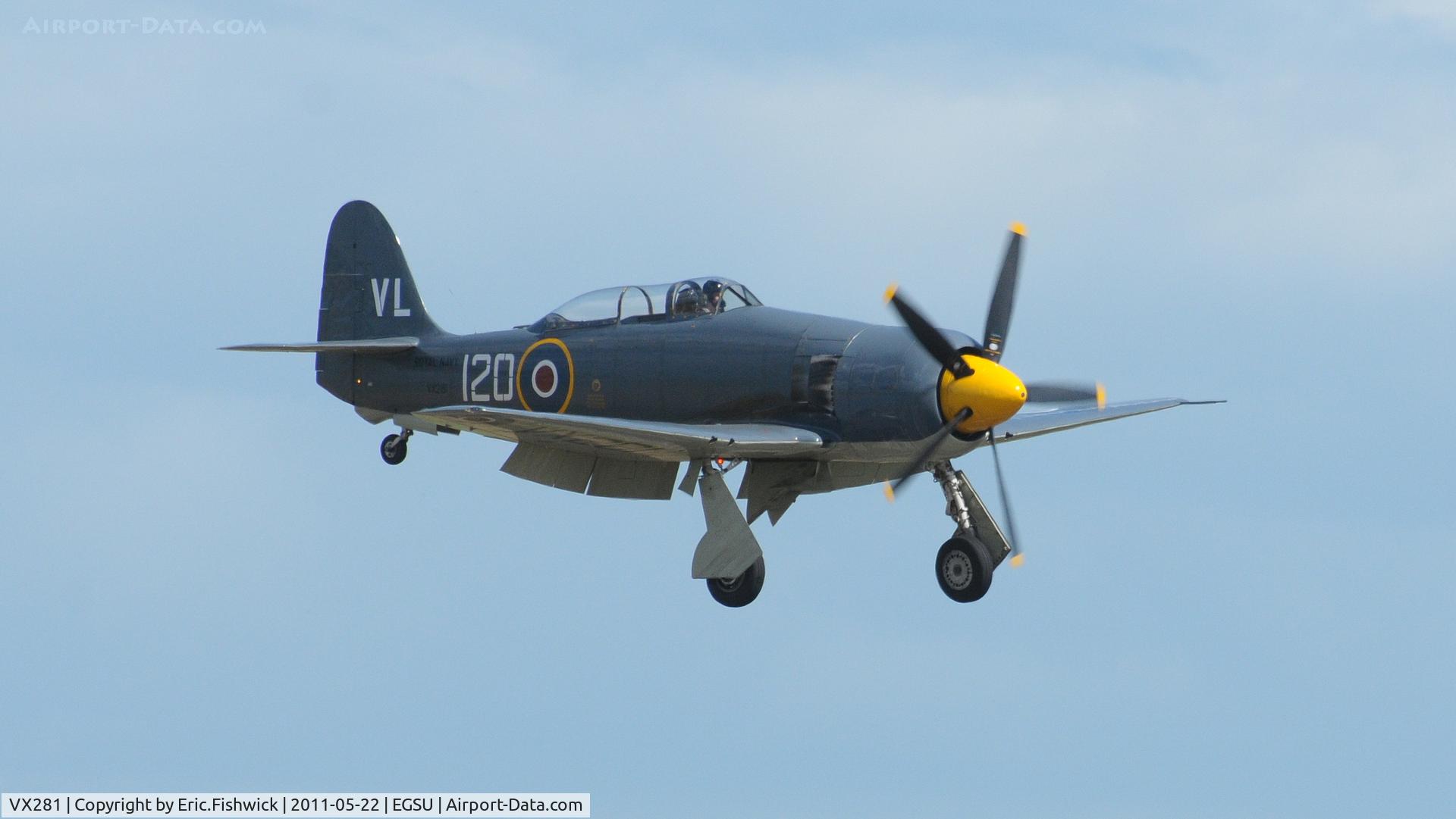 VX281, 1949 Hawker Sea Fury T.20 C/N ES.3615, Royal Navy Historic Flight's Sea Fury at Duxford's Spring Air Show, May 2011