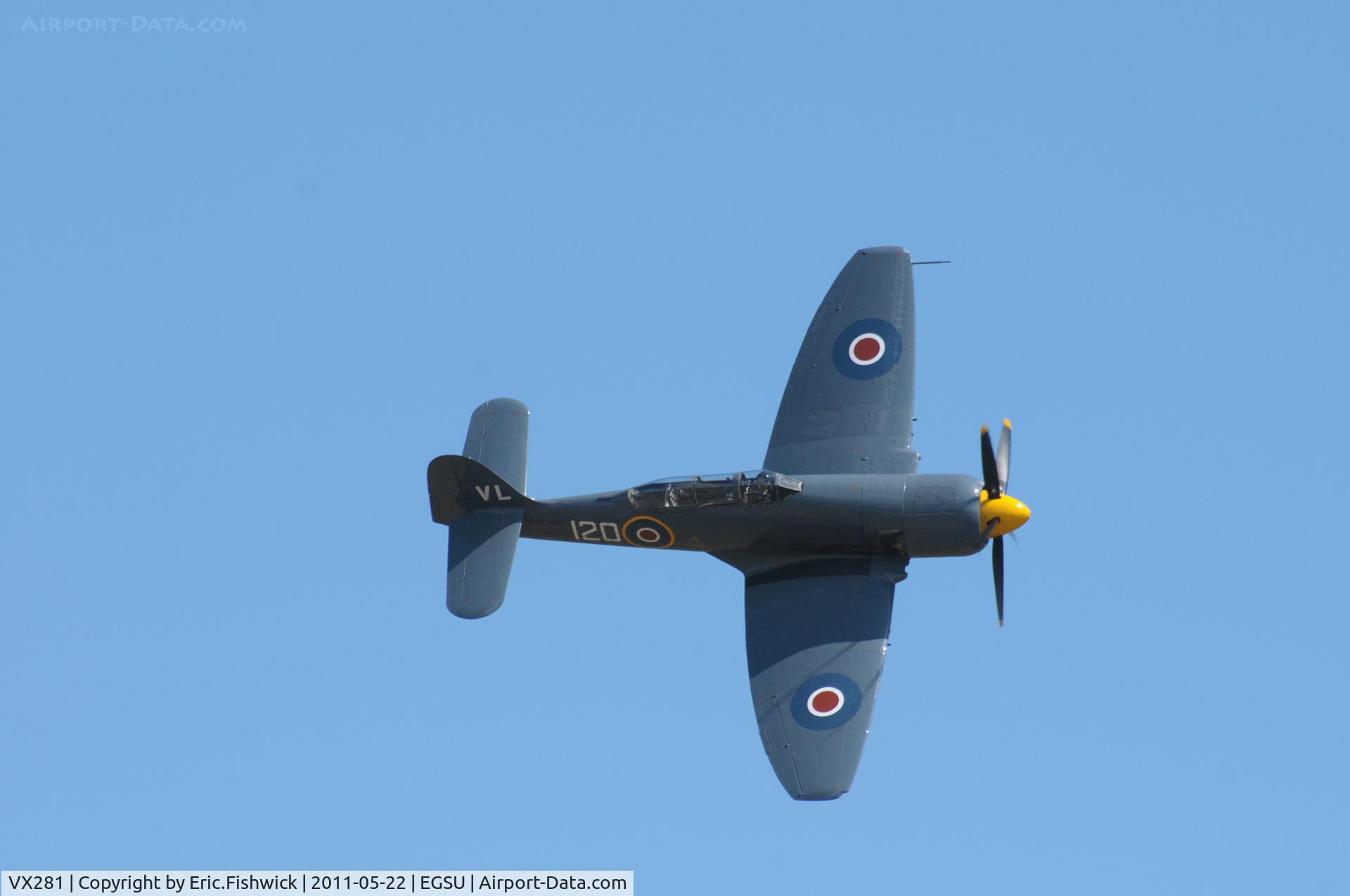 VX281, 1949 Hawker Sea Fury T.20 C/N ES.3615, 42. VX281 at Duxford's Spring Air Show, May 2011