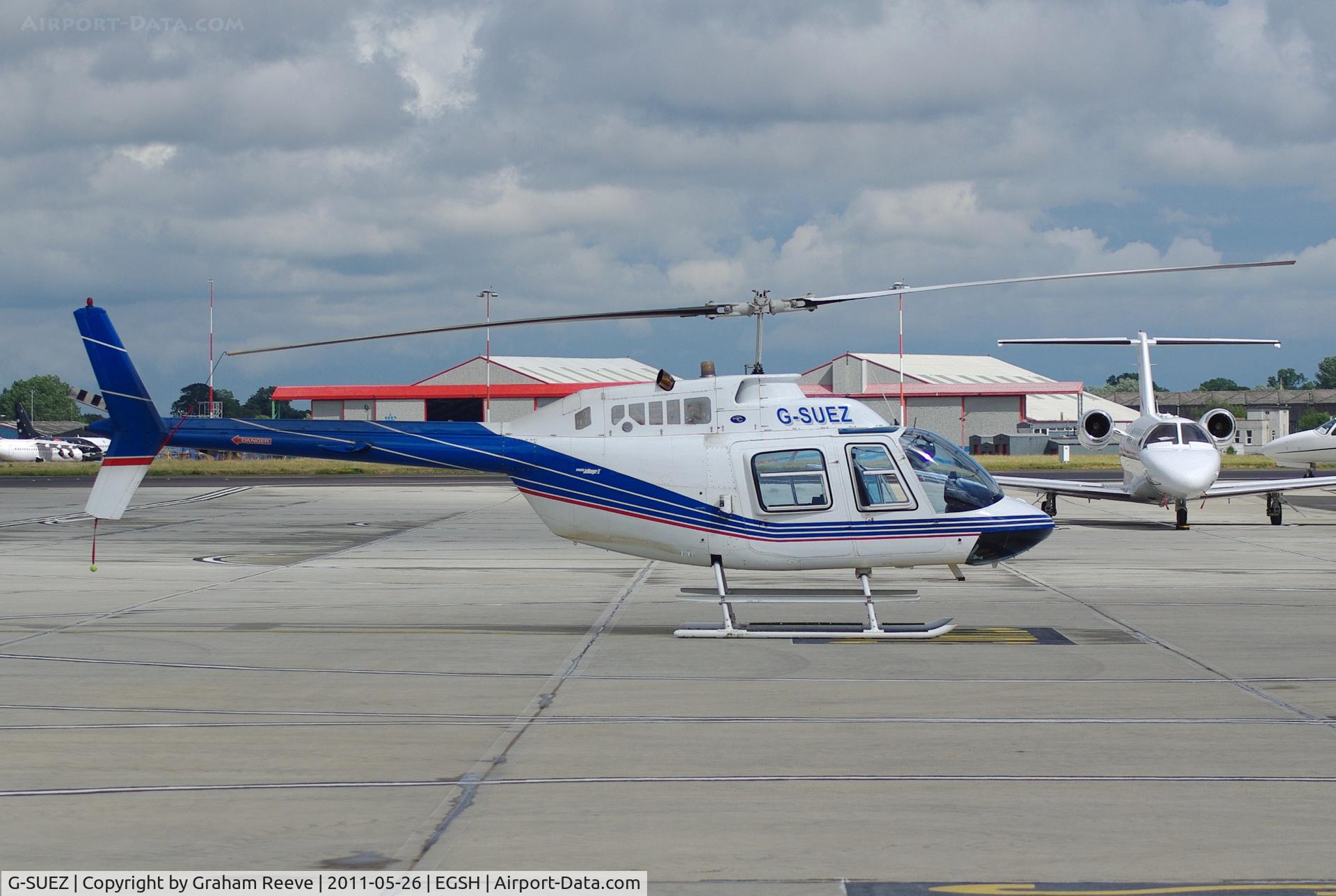 G-SUEZ, 1970 Agusta AB-206B JetRanger II C/N 8319, Parked at Norwich