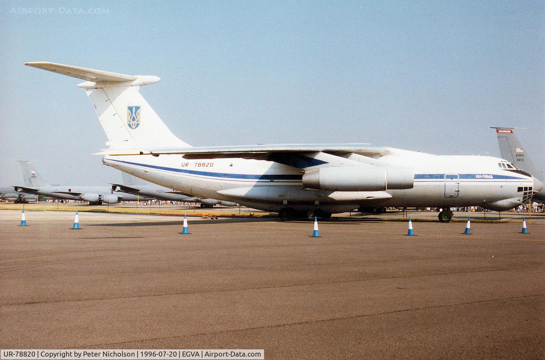 UR-78820, 1989 Ilyushin Il-76MD C/N 0093496907, Il-76MD Candid of the Ukranian Air Force on display at the 1996 Royal Intnl Air Tattoo at RAF Fairford.