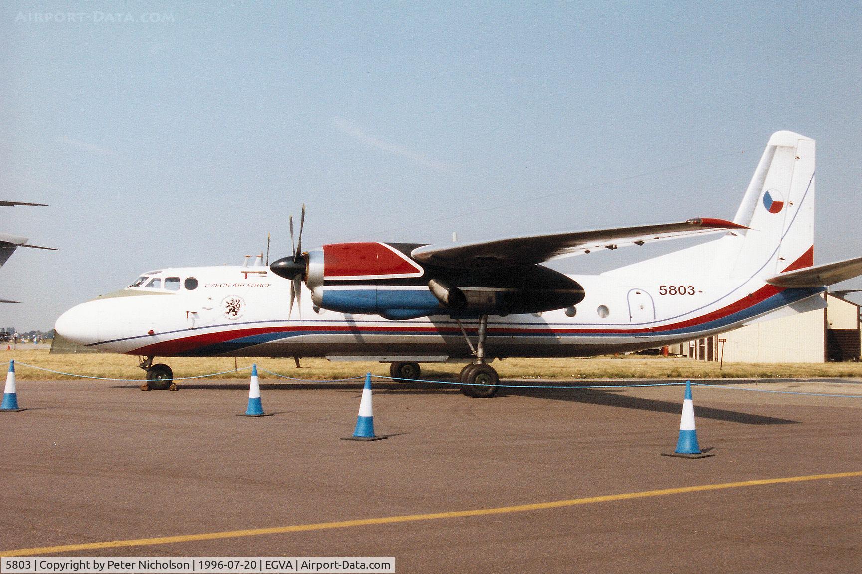 5803, Antonov An-24RV C/N 97305803, An-24RV Coke of 6 DLP Czech Air Force on display at the 1996 Royal Intnl Air Tattoo at RAF Fairford.